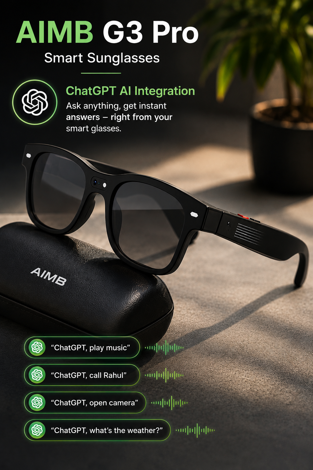 AIMB G3 Pro Smart AI Translation Glasses (8MP camera)