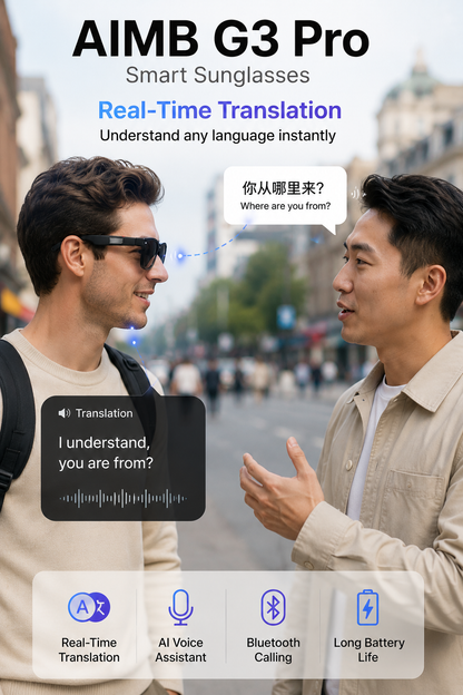 AIMB G3 Pro Smart AI Translation Glasses (8MP camera)